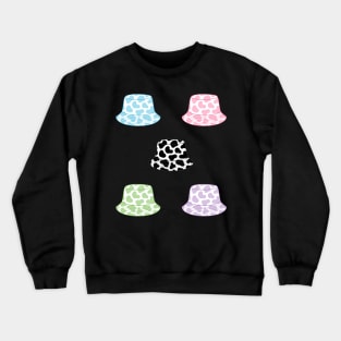 Cow print bucket hats set Crewneck Sweatshirt